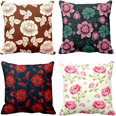 TheYaYaCafe Cotton Cushions Cover(30 cm*30 cm, Pack of 4, Multicolor)