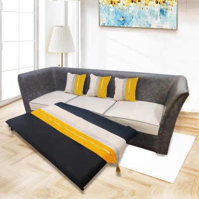 GOOD VIBES Velvet Cushions & Pillows Cover(Pack of 3, 40 cm*40 cm, Yellow, Beige, Gold, Grey)