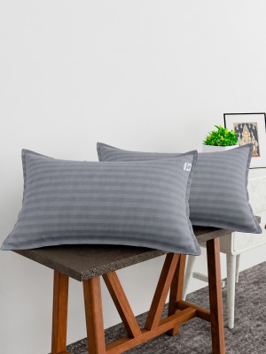 Heart Home Cotton Pillows Cover(Pack of 2, 75 cm*48 cm, Grey)