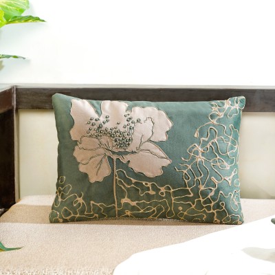 Mid July Velvet Cushions & Pillows Cover(30.48 cm*45.72 cm, Green, Grey)