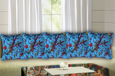 Go Texstylers Cotton Cushions & Pillows Cover(40 cm*40 cm, Pack of 5, Light Blue)