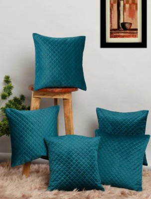 WEAVERLY Embroidered Cushions & Pillows Cover(Pack of 5, 40 cm*40 cm, Blue)