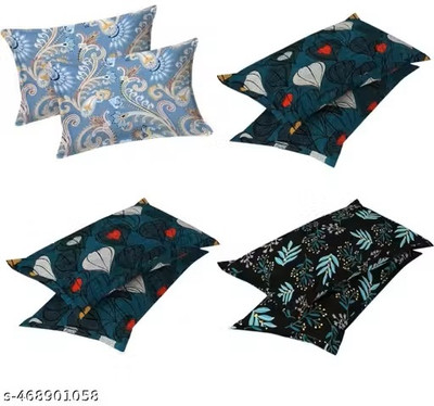 Yogini Microfiber Pillows Cover(43 cm*68 cm, Pack of 8, Black)
