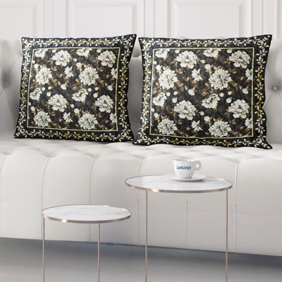LoomJungle Polycotton Cushions Cover(40 cm*40 cm, Pack of 2, Brown)