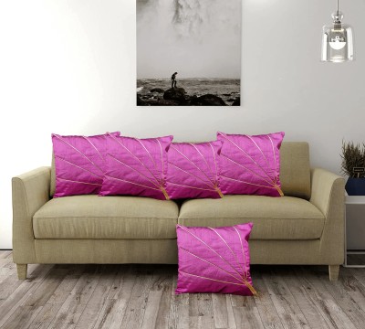 ELEGANT WEAVERS Self Design Cushions & Pillows Cover(Pack of 5, 40 cm*40 cm, Pink)