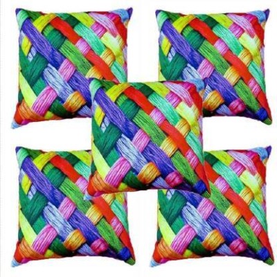 rulit Polyester Cushions Cover(Pack of 5, 40.64 cm*40.64 cm, Multicolor)