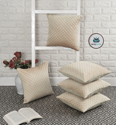 WiseHome Velvet Cushions Cover(30 cm*30 cm, Pack of 5, Cream)