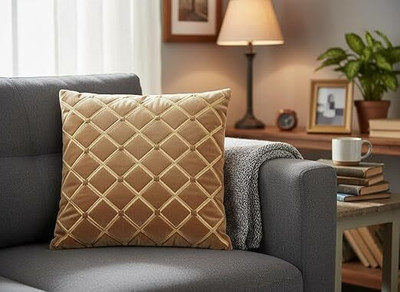 Casanest Velvet Cushions Cover(41 cm*41 cm, Pack of 5, Brown)