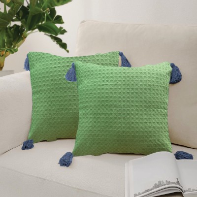 Urban Space Cotton Cushions Cover(Pack of 2, 45.72 cm*45.72 cm, Green)