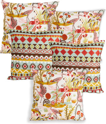 Teal By Chumbak Polyester Cushions Cover(40 cm*40 cm, Pack of 5, Peach)