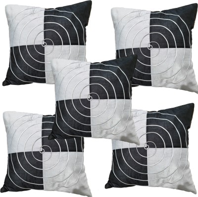 ELEGANT WEAVERS Self Design Cushions & Pillows Cover(Pack of 5, 40 cm*40 cm, Black, Grey)