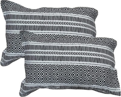 Trance Home Linen Cotton Pillows Cover(Pack of 2, 69.85 cm*44.45 cm, Black)