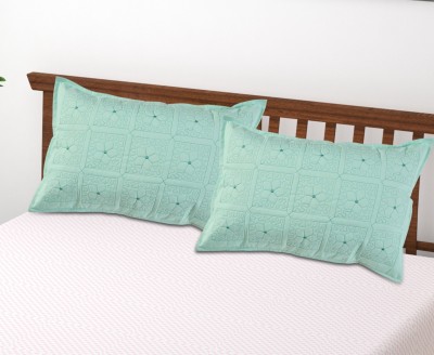 TURIYA Cotton Pillows Cover(Pack of 2, 69 cm*43 cm, Blue)