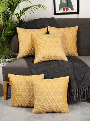 TANLOOMS Velvet Cushions Cover(30 cm*30 cm, Pack of 5, Yellow)