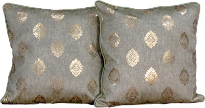 Casanest Floral Cushions Cover(Pack of 2, 61 cm*61 cm, Silver)