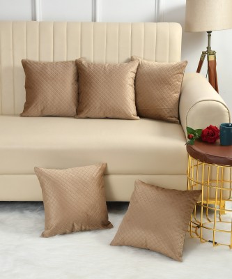 DECORHUT FAB Velvet Cushions Cover(Pack of 5, 40 cm*40 cm, Beige)