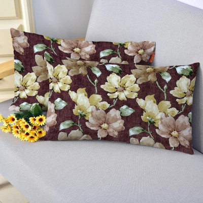 Bluegrass Floral Cushions Cover(Pack of 2, 30 cm*45 cm, Maroon)