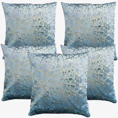 LOFEY 3D Printed Cushions & Pillows Cover(Pack of 5, 40 cm*40 cm, Silver)