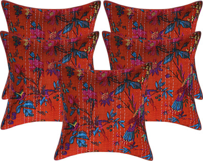 Go Texstylers Cotton Cushions Cover(40.64 cm*40.64 cm, Pack of 5, Multicolor)