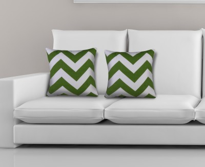 Dekor World Printed Cushions & Pillows Cover(Pack of 2, 60 cm*60 cm, Green)