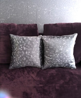 Best Price Silk, Cotton Cushions Cover(Pack of 2, 35 cm*35 cm, Grey, White)