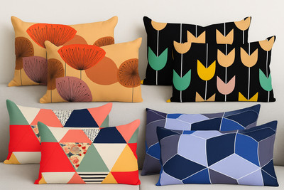Amrange Microfiber Pillows Cover(Pack of 8, 43 cm*69 cm, Multicolor)