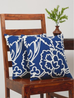 RATAN CART Cotton Cushions Cover(Pack of 2, 40 cm*40 cm, Blue)