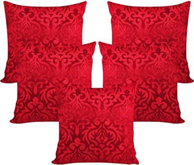 India Furnish Velvet Cushions & Pillows Cover(Pack of 5, 40 cm*40 cm, Red)