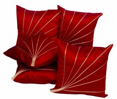 JDX Printed Cushions Cover(Pack of 5, 40 cm*40 cm, Red)
