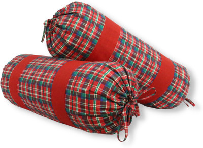 SWAYAM Cotton Bolsters Cover(76 cm*76 cm, Pack of 2, Multicolor)