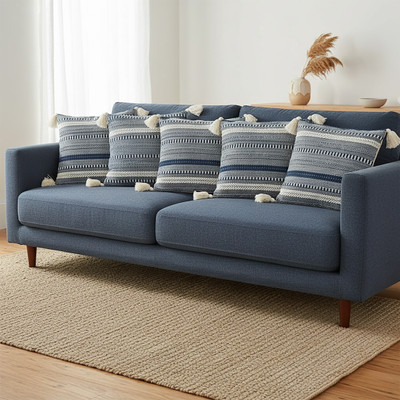 The Elvia Cotton Cushions Cover(40 cm*40 cm, Pack of 5, Black)