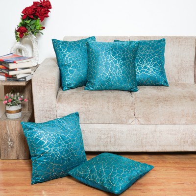 Mohit textiles Printed Cushions & Pillows Cover(Pack of 5, 40 cm*40 cm, Blue)