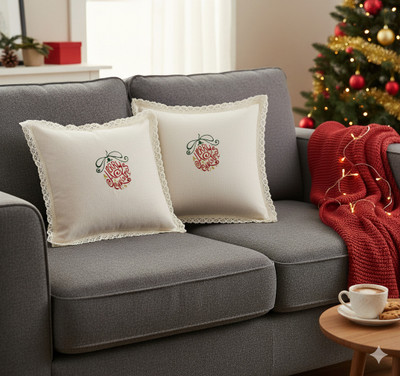 Nushio Clothing Cotton Cushions Cover(40.6 cm*40.6 cm, Pack of 2, White)