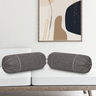 VHC Cotton Bolsters Cover(Pack of 2, 40.64 cm*77.47 cm, Grey)