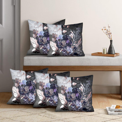 DAYVIS Polyester Cushions Cover(Pack of 5, 40.64 cm*40.64 cm, Blue)