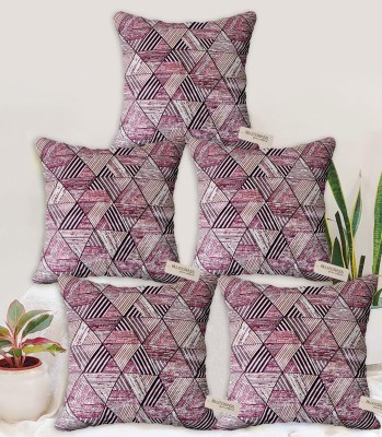Bluegrass Geometric Cushions Cover(Pack of 5, 30 cm*30 cm, Pink)