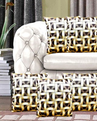 RELOOK INDUSTRIES Geometric Cushions Cover(Pack of 5, 30 cm*30 cm, Brown)