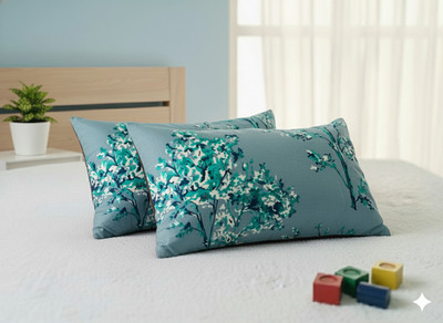 Laxmi Enterprises Silk Cushions & Pillows Cover(38 cm*65 cm, Pack of 2, Light Blue)