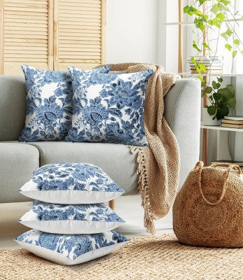 NWF Printed Cushions & Pillows Cover(Pack of 5, 46 cm*46 cm, Blue)