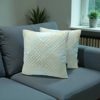 Zikrak Velvet Cushions Cover(40 cm*40 cm, Pack of 2, Light Blue)