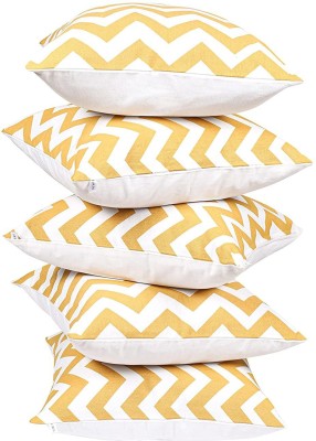 NWF Abstract Cushions Cover(Pack of 5, 16 cm*16 cm, Yellow)
