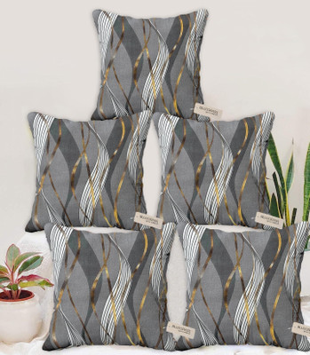 Bluegrass Velvet Cushions & Pillows Cover(40 cm*40 cm, Pack of 5, Grey)