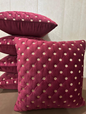 Fazar Creations Velvet Cushions Cover(40 cm*40 cm, Pack of 5, Maroon)