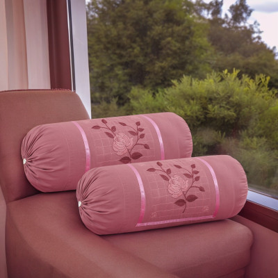 Harshita Creation Cotton Bolsters Cover(80 cm*40 cm, Pack of 2, Pink)