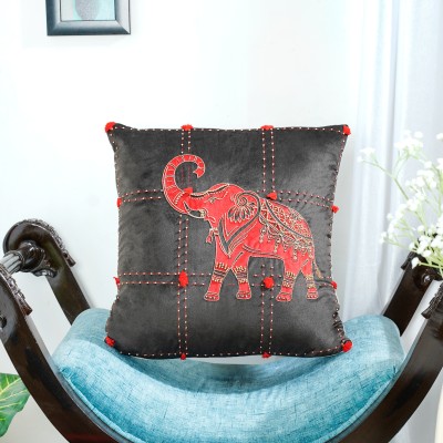 Mid July Velvet Cushions & Pillows Cover(42 cm*42 cm, Black)