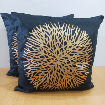 VELORA Velvet Cushions & Pillows Cover(40 cm*40 cm, Pack of 5, Black)