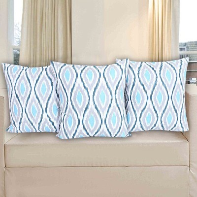 Texstylers Cotton Cushions Cover(Pack of 3, 50 cm*50 cm, Light Blue)