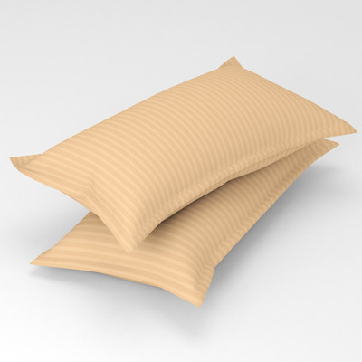 Gharsaaz Polycotton Pillows Cover(43 cm*67 cm, Pack of 2, Peach)