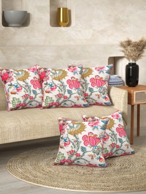 EasyGoods Floral Cushions & Pillows Cover(Pack of 5, 40 cm*40 cm, Pink)