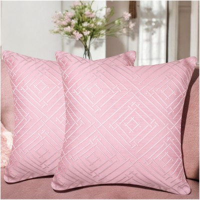 Vendola Jacquard Cushions Cover(Pack of 2, 50.8 cm*50.8 cm, Peach)